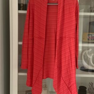 Soft Surroundings Orange/Peach Open Front Cardigan - L